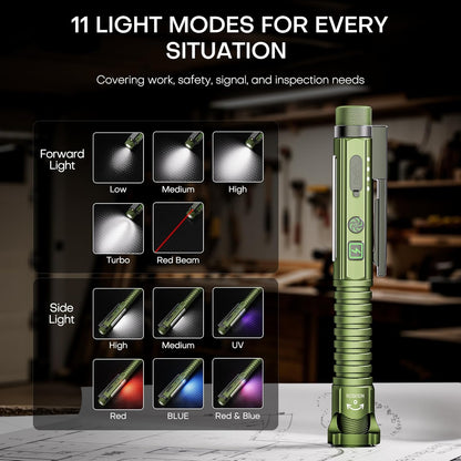 800-Lumen Rechargeable EDC Flashlight with Magnetic Base