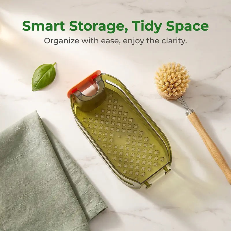 Clip-On Kitchen Faucet Storage Rack with Drain Holes