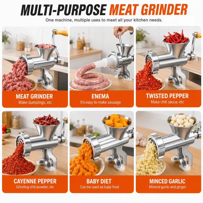 🎉 2026 Sale — Over 23,000 Sold! 💞 Home Hand Crank Meat Grinder and Sausage Stuffer – Homemade Goodness Made Easy 🌸
