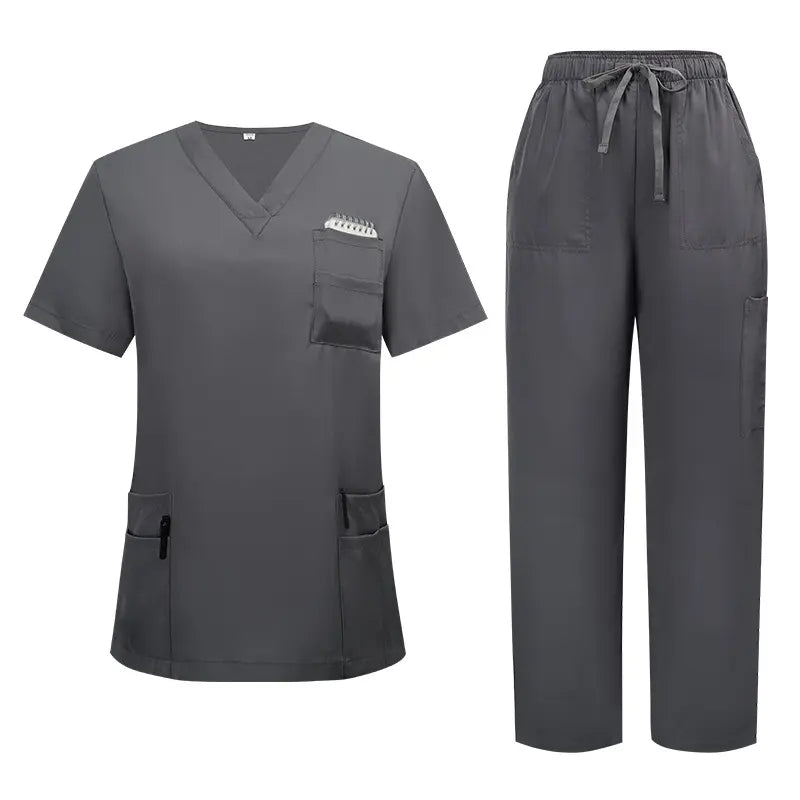 New Arrival Scrubs Sets for Women Medical Scrub Set (Top & Straight Leg Pants)