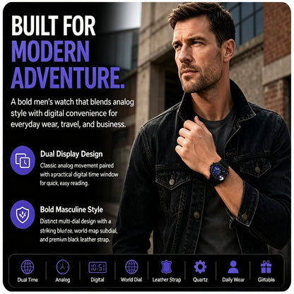 Bold Multi-Display Analog Digital Watch