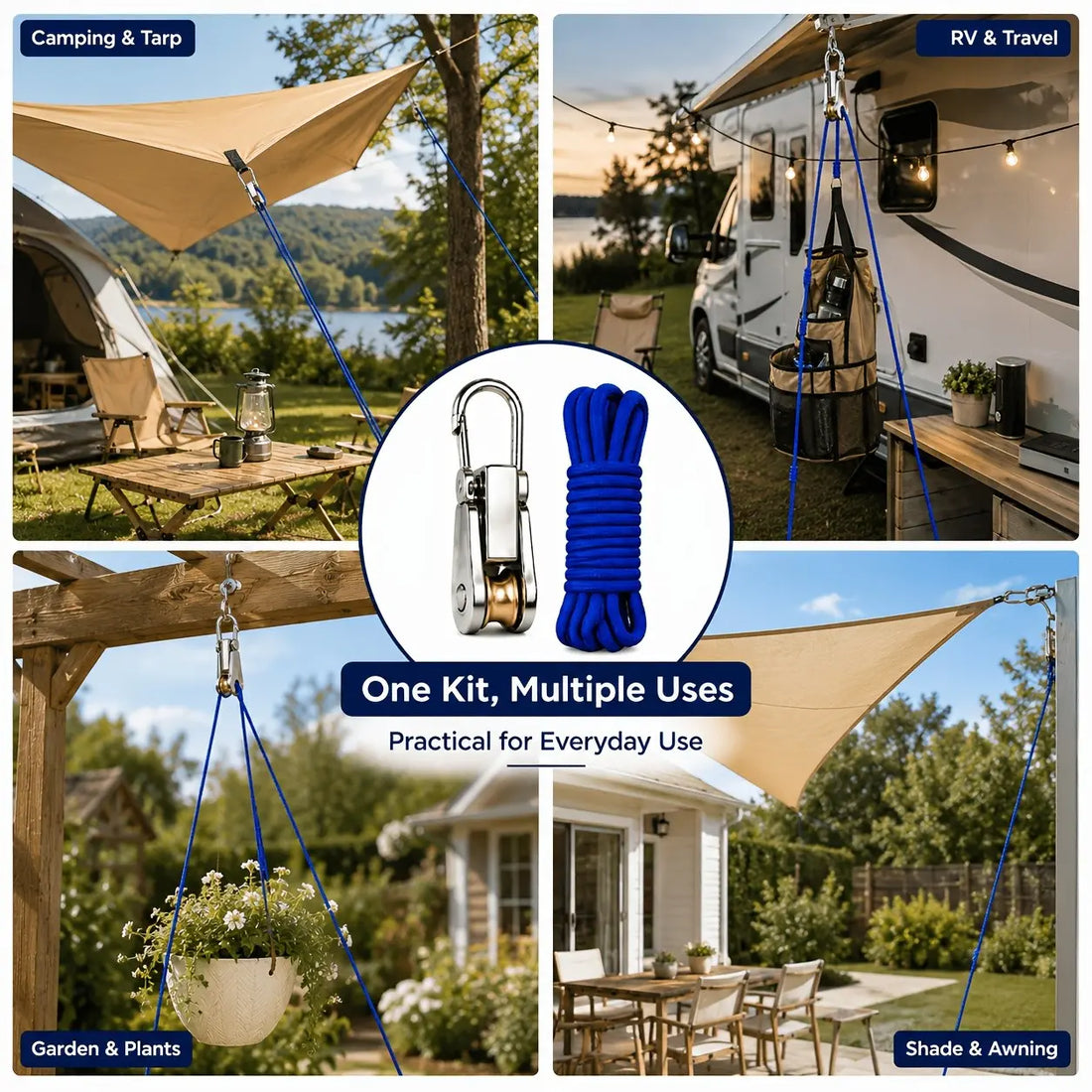 Camping, RV, garden and shade applications