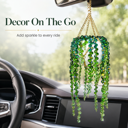 Creative Crystal Bead Necklace for Car Rearview Mirror