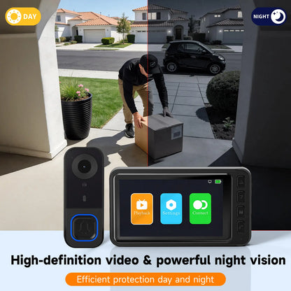 🔔1080P Wireless Doorbell Camera with 4.3in Monitor No WiFi