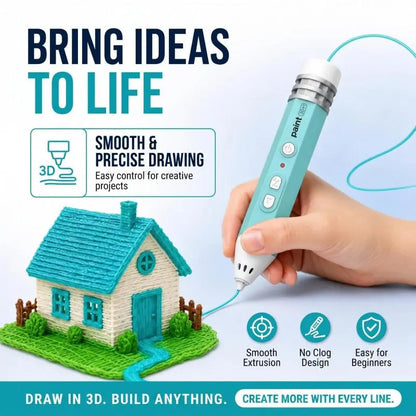 🖍️ 3D Paint Pen: Ergonomic Design, Smooth Drawing, Perfect DIY Gift for Kids