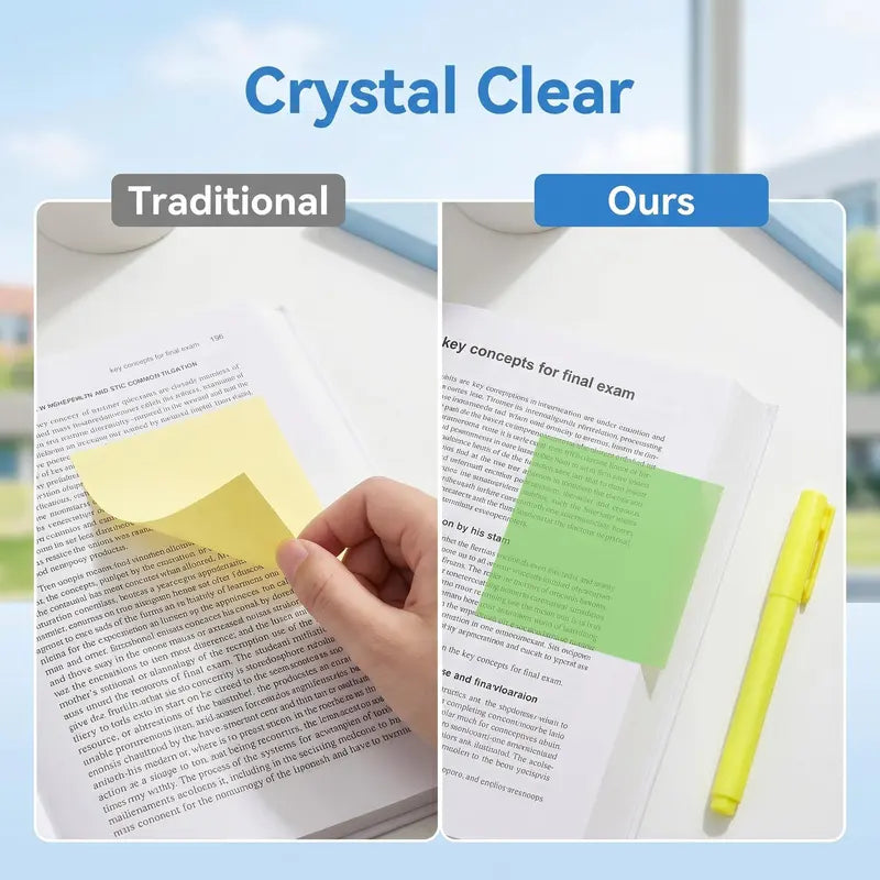 ✨📖Transparent Pull-Out Sticky Notes (12 Boxes, 960 Sheets Total)