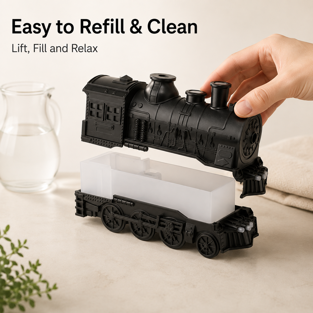Vintage Steam Train Aroma Diffuser with Remote Control