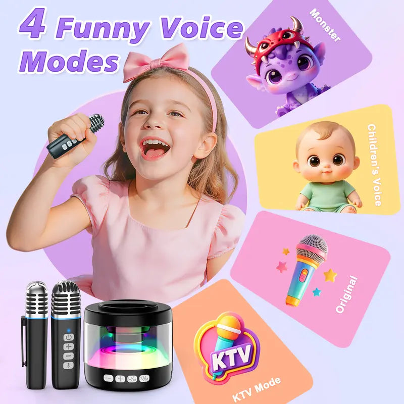 K22 Mini Bluetooth Karaoke Machine with Magnetic Phone Stand for Kids & Adults
