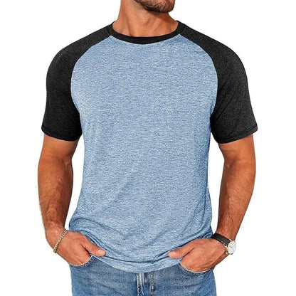 Men's Color Block Raglan T-Shirt Casual Slim Fit