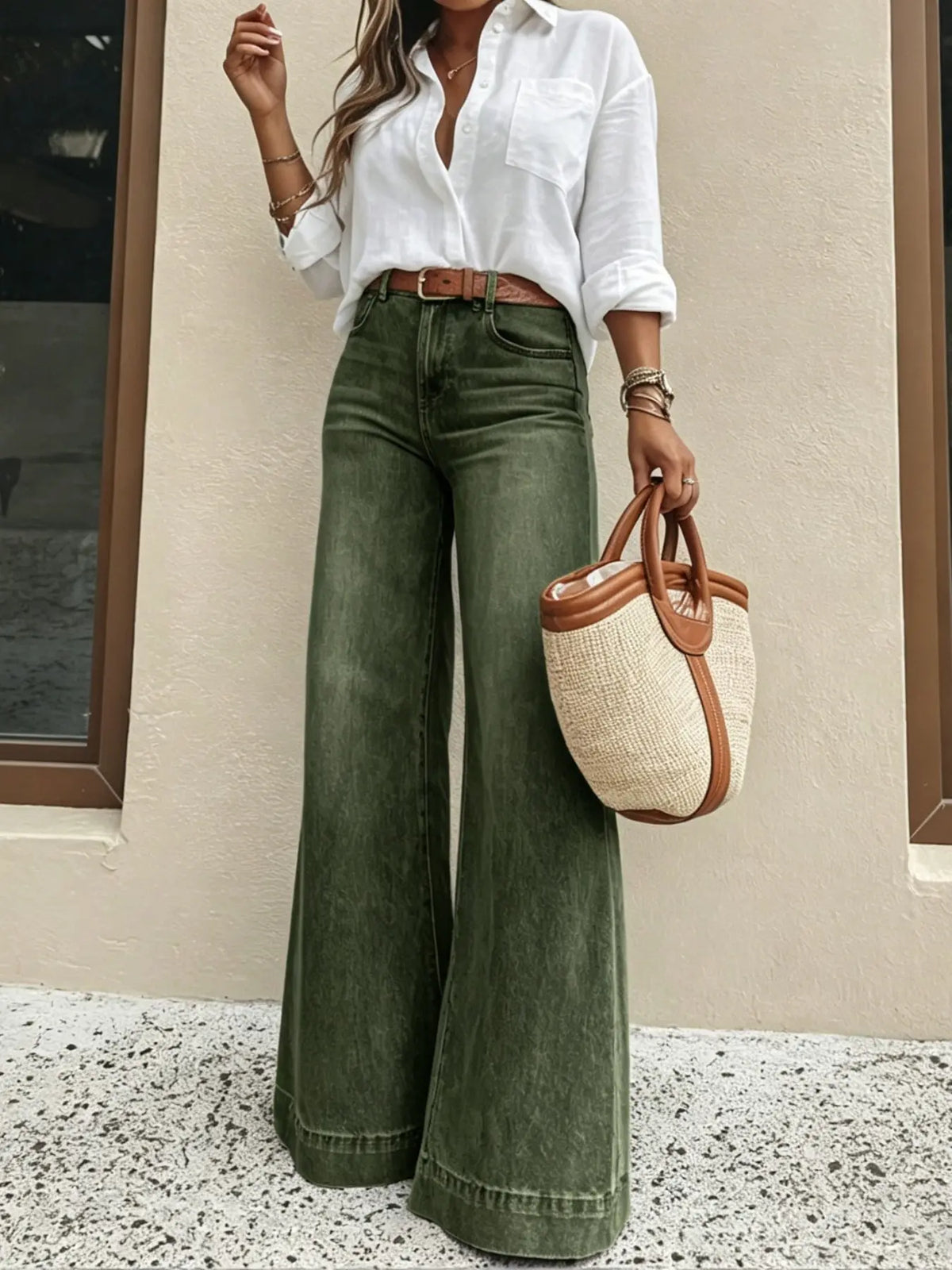 Women's High-Waist Relaxed Wide-Leg Jeans | Stretch Comfort Fit