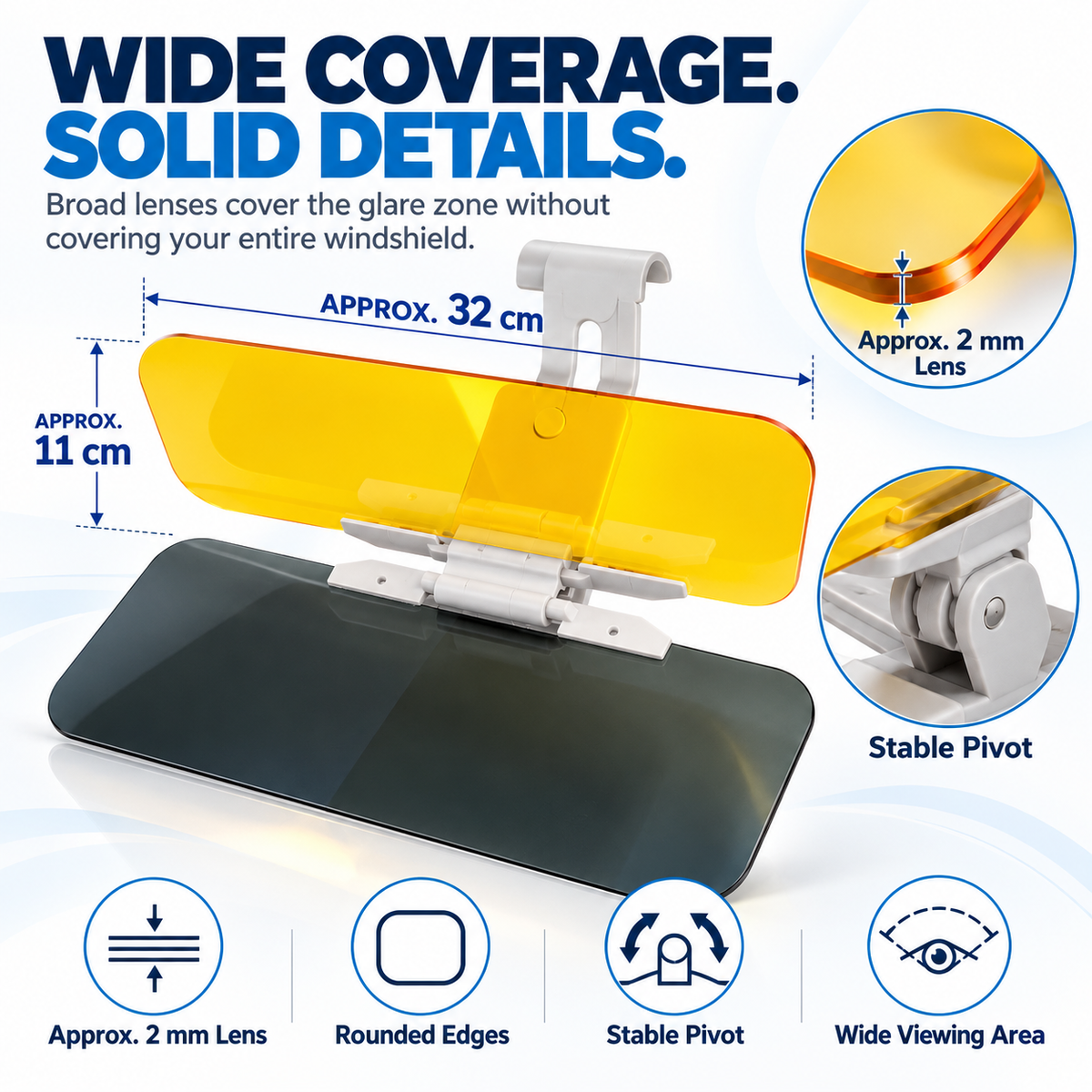 ⭐2-in-1 Car Visor Extender – Day & Night Anti-Glare Driving Shield