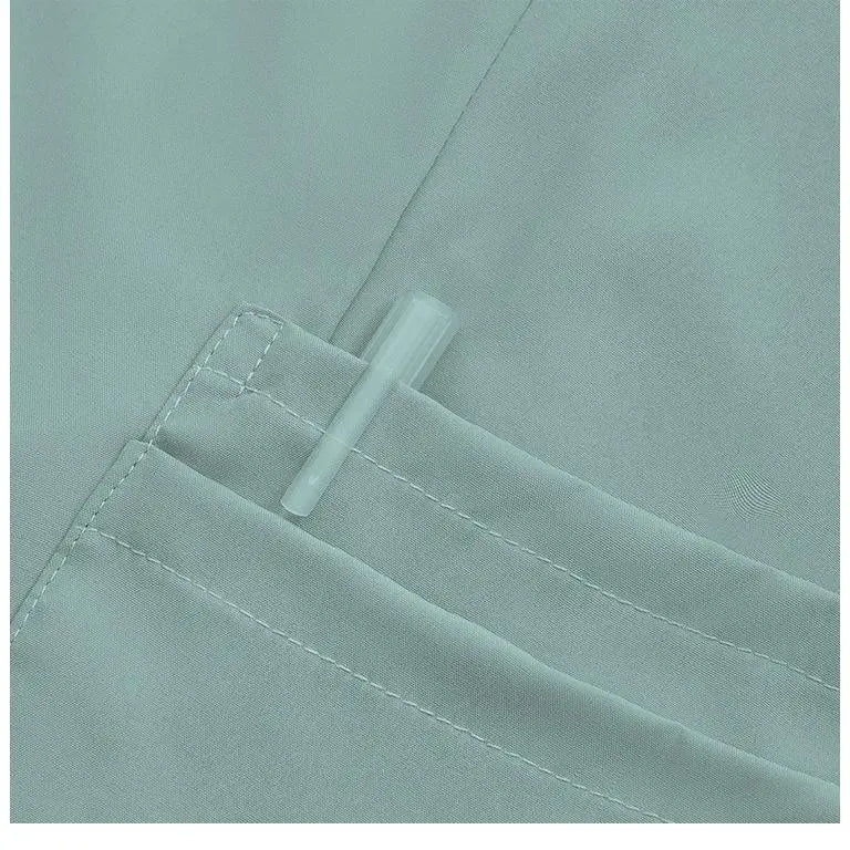 Unisex Surgical Scrubs Set with Stand Collar Zipper Top and Straight Leg Pants