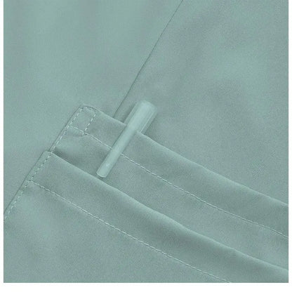 Unisex Surgical Scrubs Set with Stand Collar Zipper Top and Straight Leg Pants