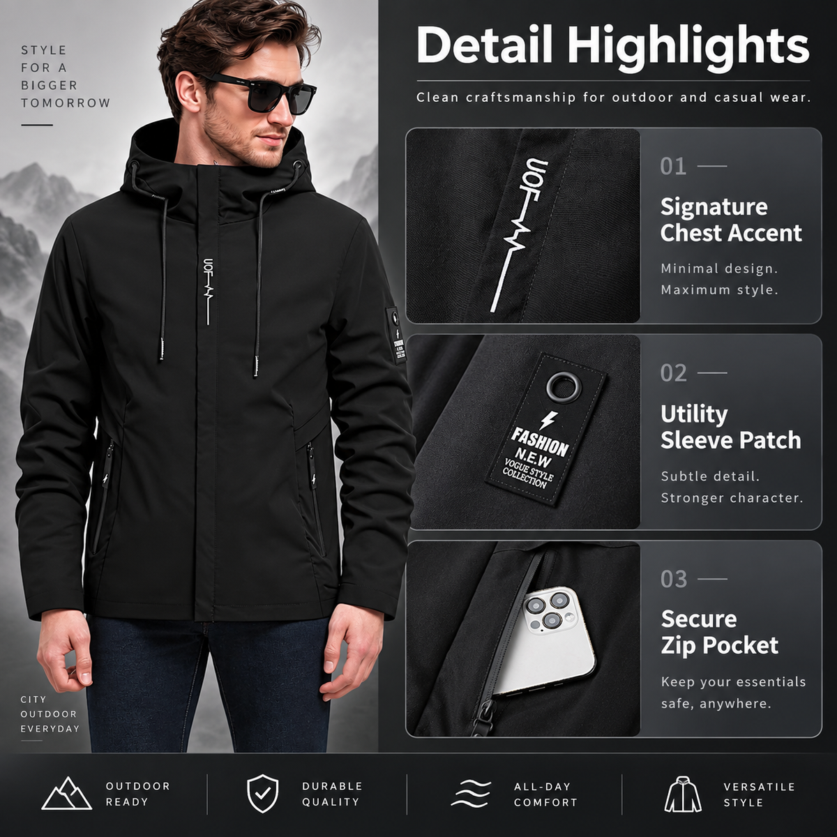 Men’s Hooded Three-Protection Jacket