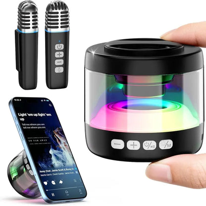 K22 Mini Bluetooth Karaoke Machine with Magnetic Phone Stand for Kids & Adults