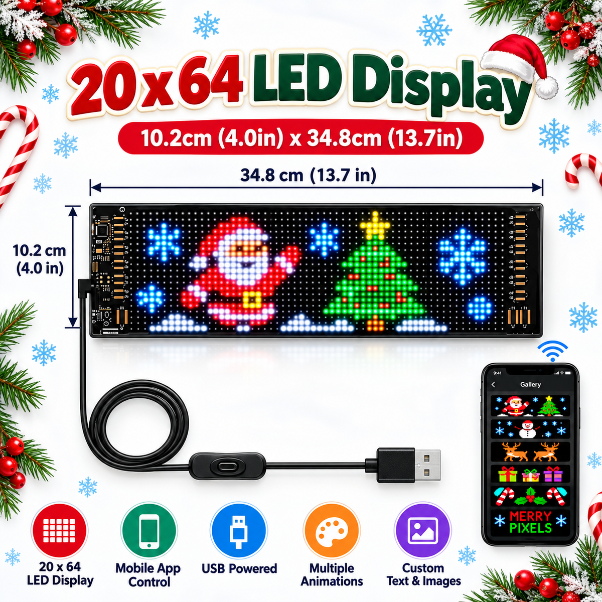 🌟Merry Pixels Display