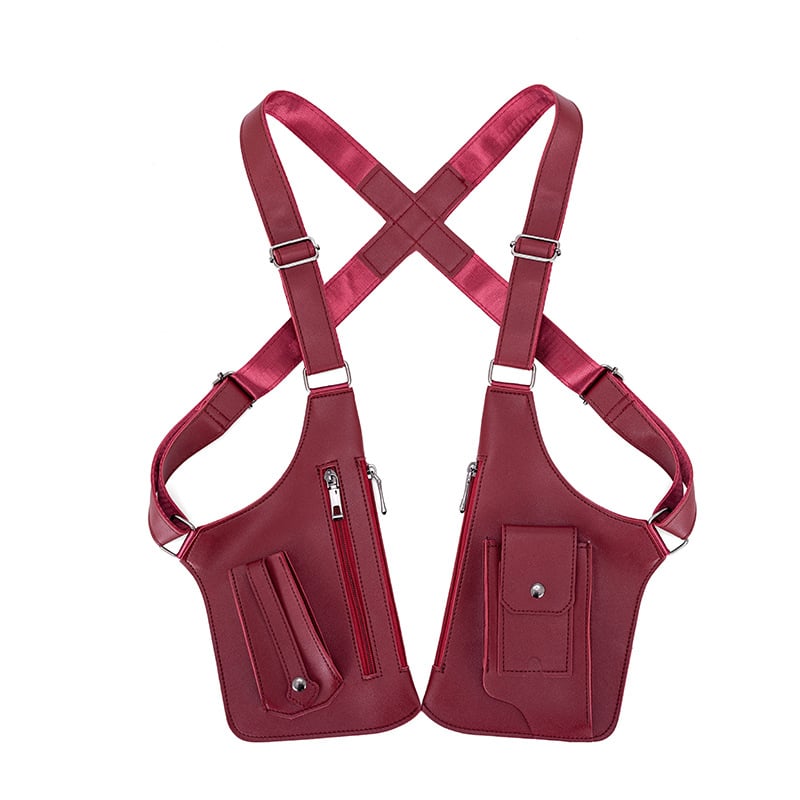 Claret double-shoulder bag