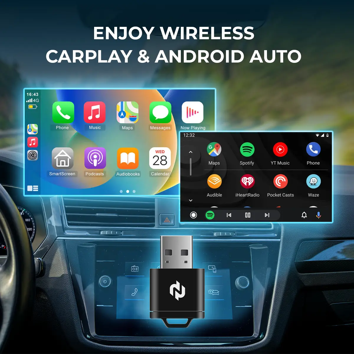 Wireless CarPlay Adapter by N - Instant Wireless Connection