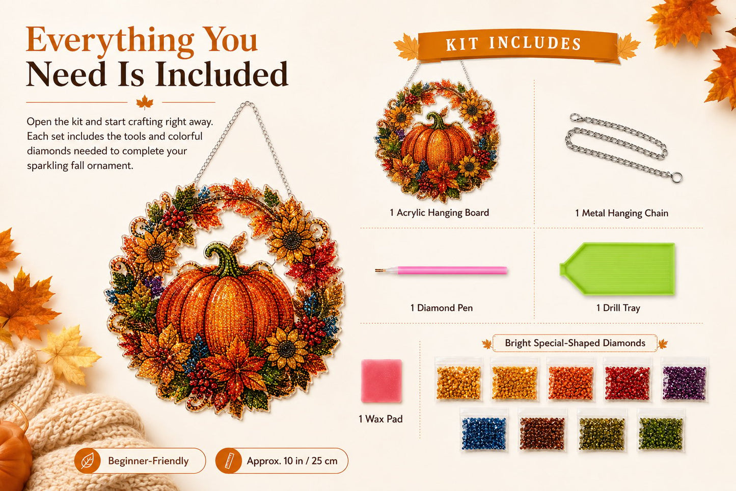 ✨ Seasonal Diamond Art Hanging Ornament Collection |DIY Holiday Craft Kit