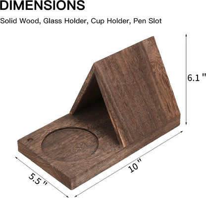 Wooden Triangle Bookmark —— Small Bookshelf with Drink Holder