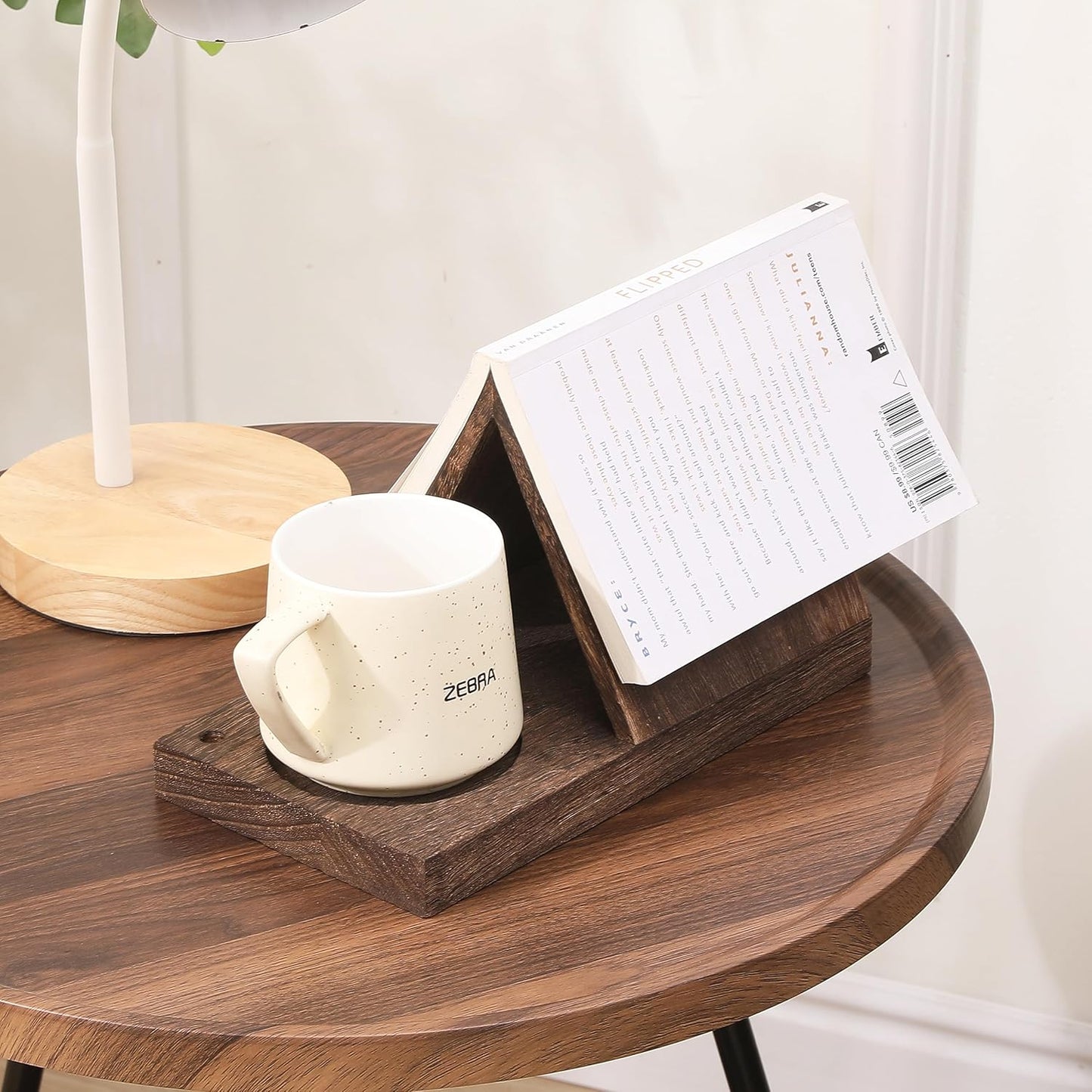 Wooden Triangle Bookmark —— Small Bookshelf with Drink Holder