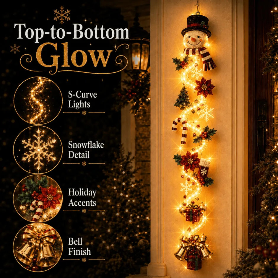 ⏳ Last Day 48% OFF  🎄Glowing Christmas Door Hanger | 6 Festive Lighted Designs with Warm Glow, Dimensional Details & Space-Saving Vertical Décor ✨