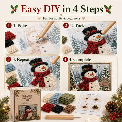 3D Christmas Fabric Poke Art Kit-Creative Christmas Decoration Gift for Adults