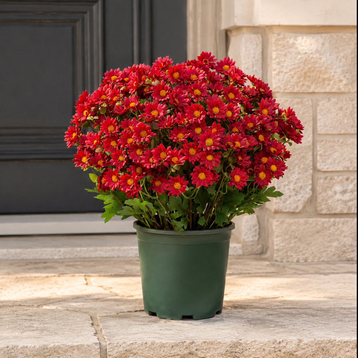 🌼 Artificial Outdoor Sunset Mums Flowers - UV resistant, Waterproof, Windproof