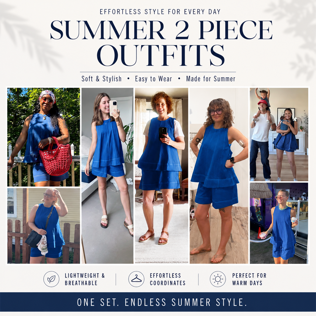 Women's Cotton Two Piece Set Tank Top and Shorts