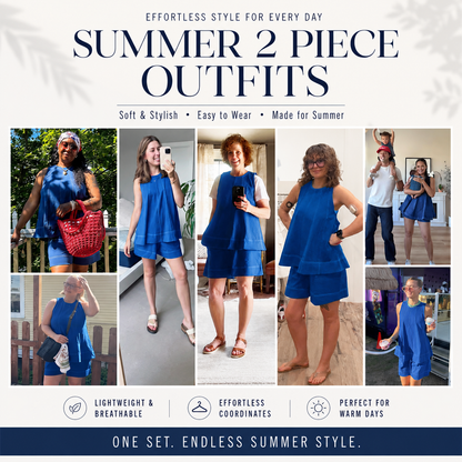 Women's Cotton Two Piece Set Tank Top and Shorts