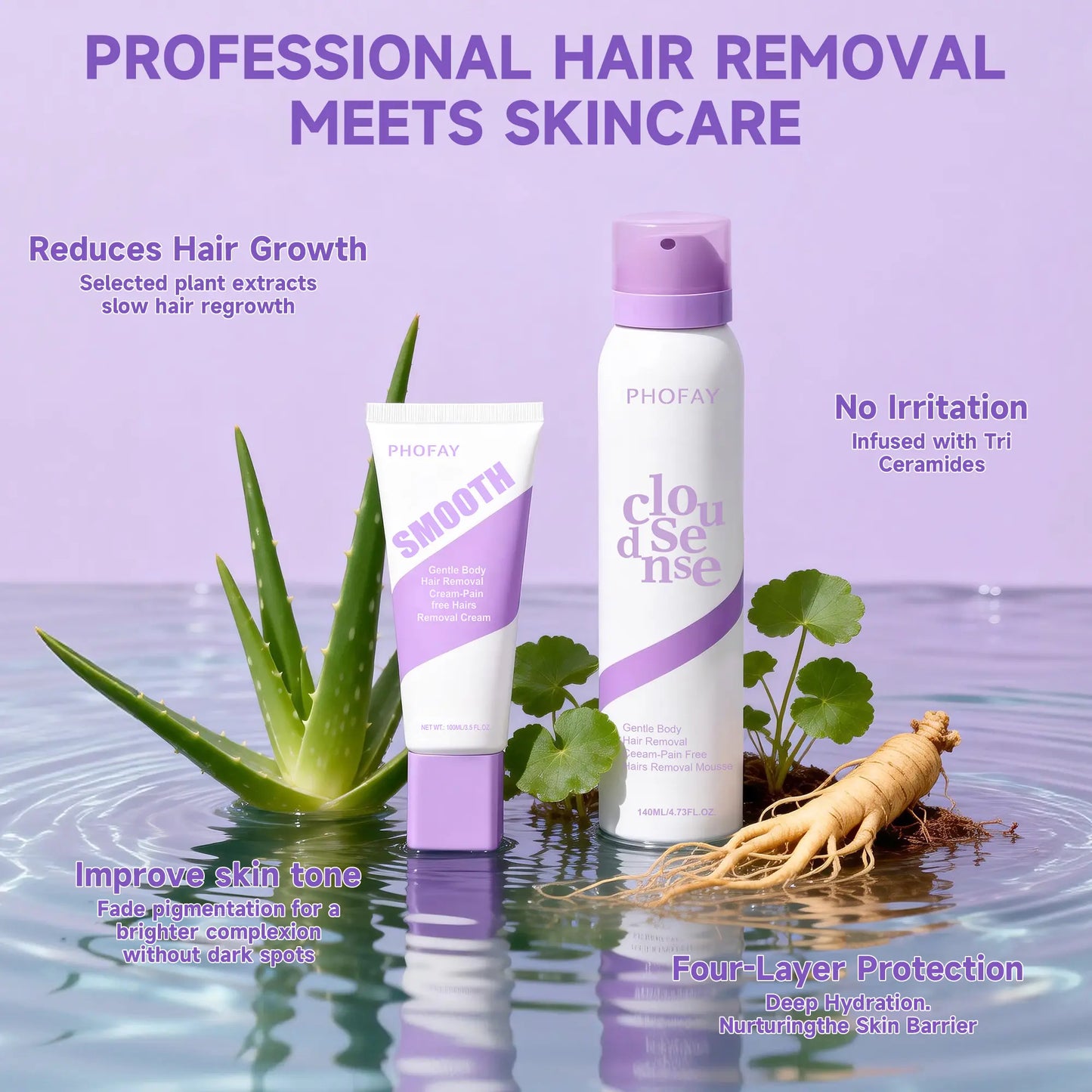 PHOFAY Painless Hair Removal Cream for Sensitive Skin