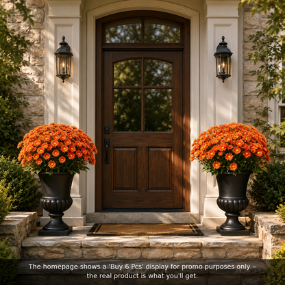 🌼 Artificial Outdoor Sunset Mums Flowers - UV resistant, Waterproof, Windproof