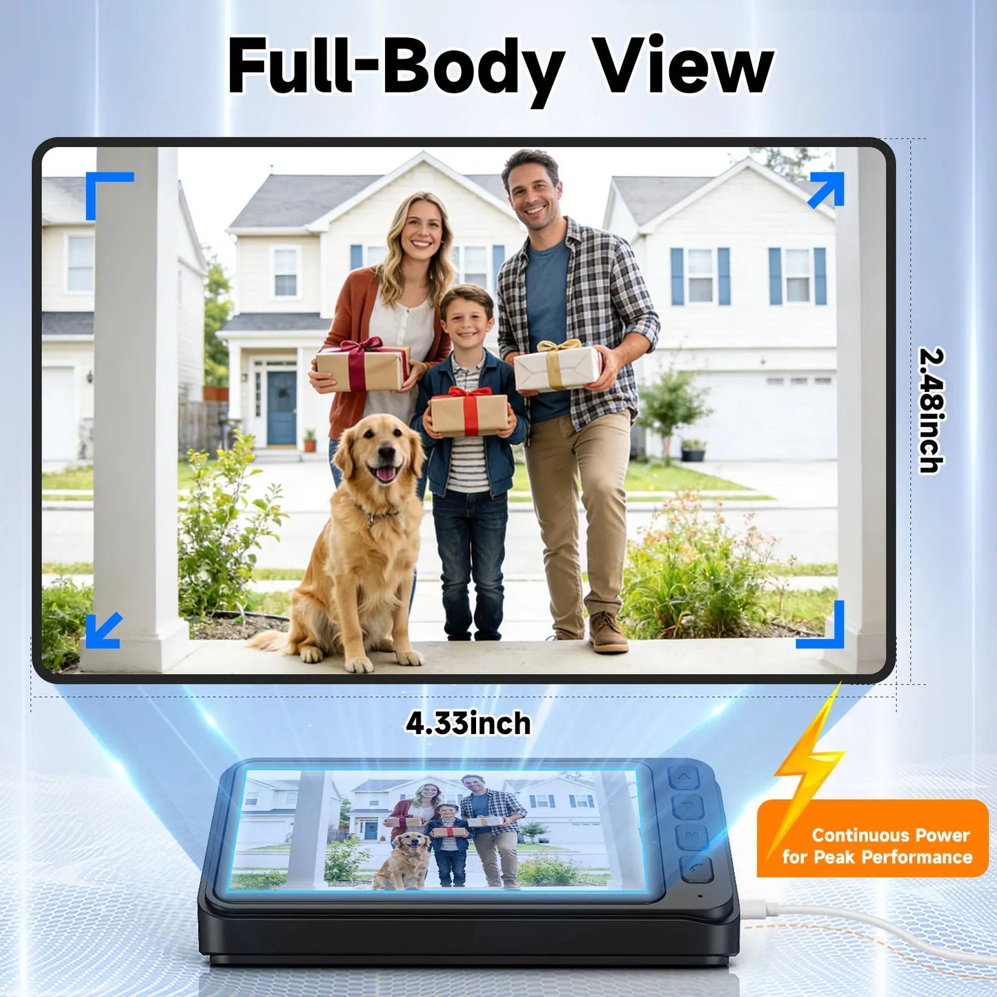 🔔1080P Wireless Doorbell Camera with 4.3in Monitor No WiFi