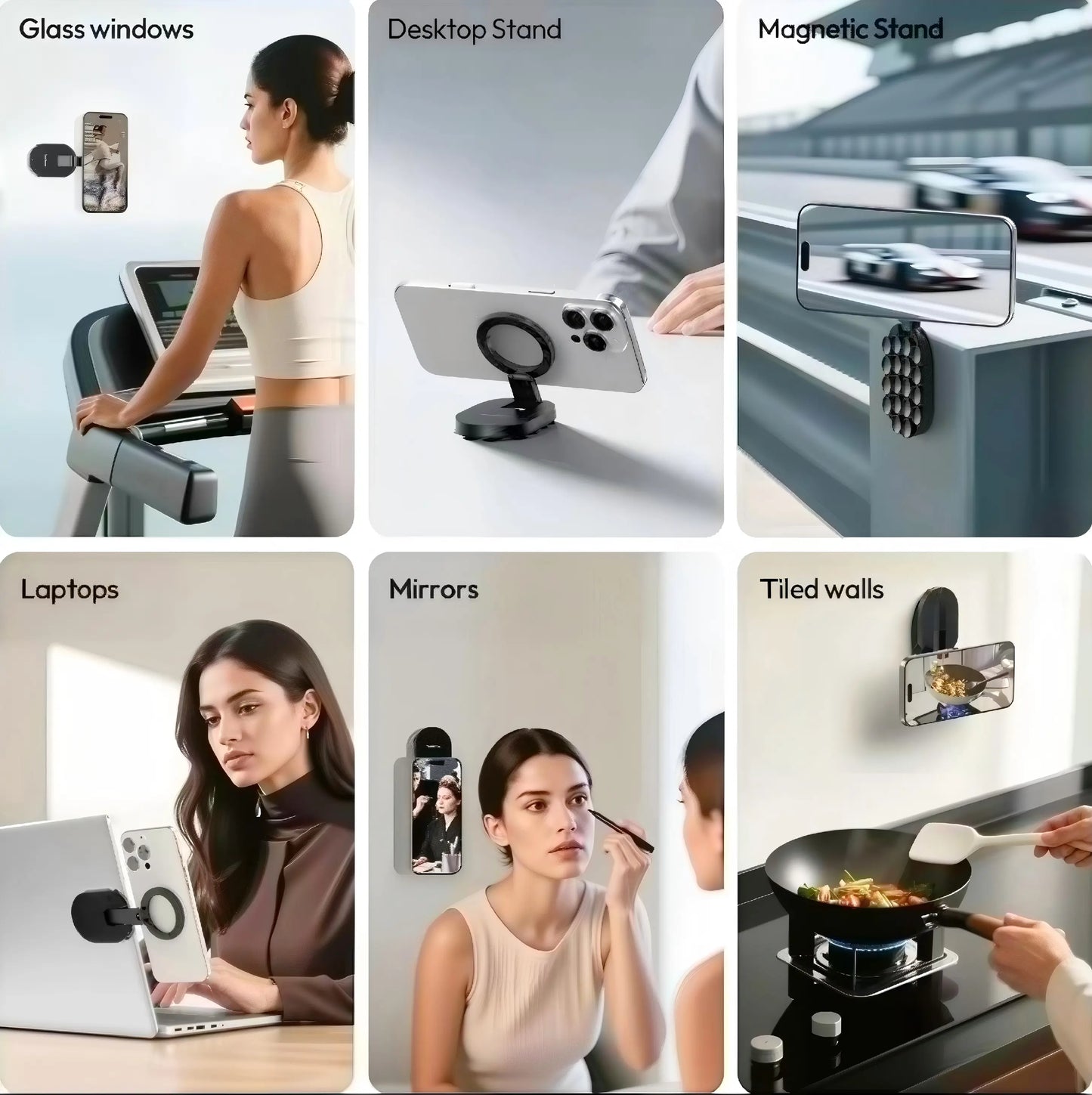 QY76 MagLock Magnetic Phone Mount - Versatile Desktop & Car Holder