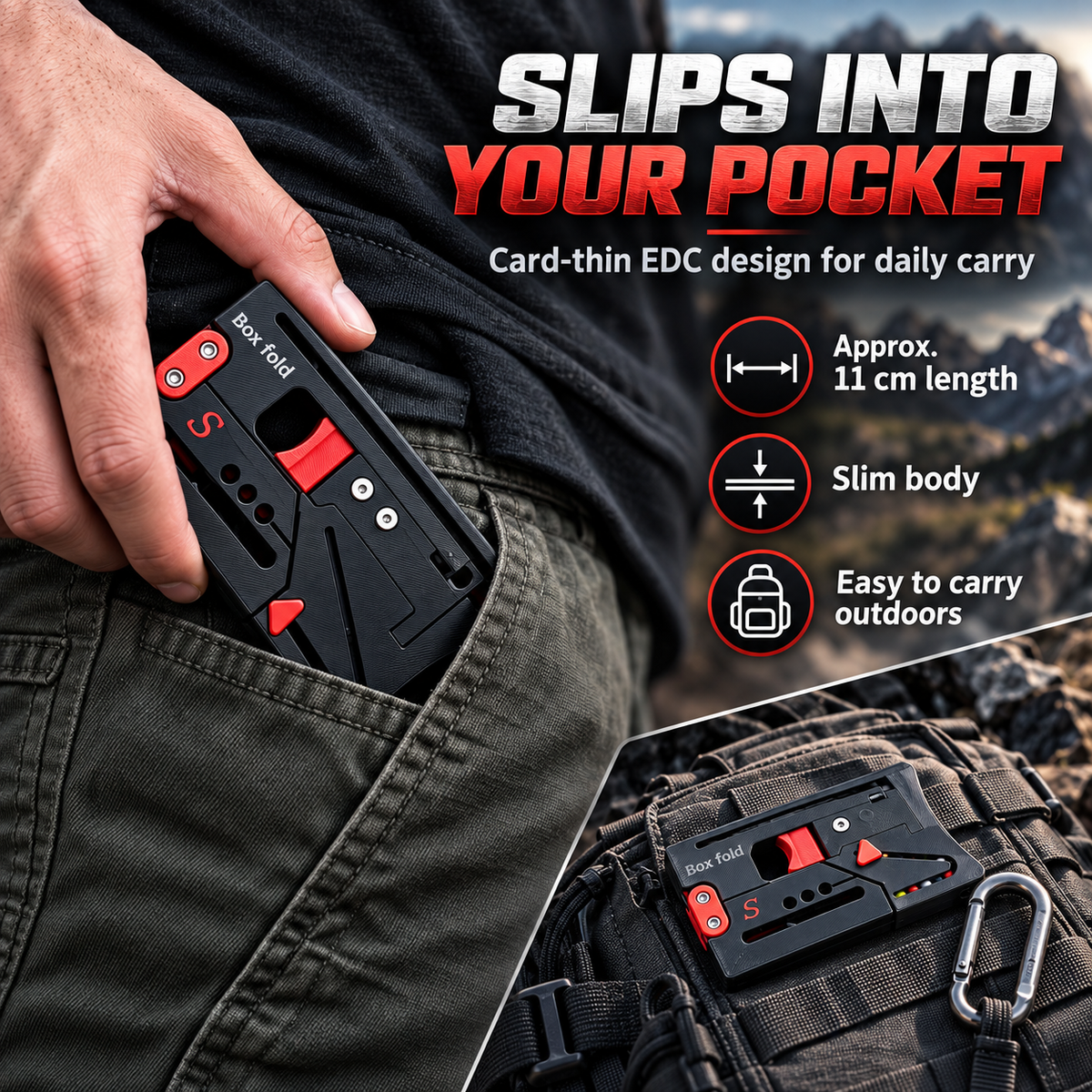 🎯Pocket-Folding Outdoor EDC Card