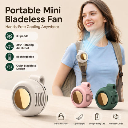 🏕️ Summer Outing Essential – Bladeless Clip Fan for Stroller, Desk, Waist & Phone