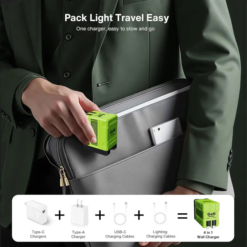 2 in 1 GaN Charger 120W Fast Charging for iPhone & Samsung