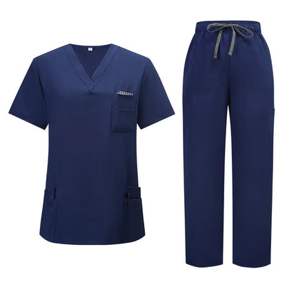 New Arrival Scrubs Sets for Women Medical Scrub Set (Top & Straight Leg Pants)