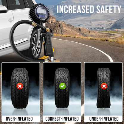 🔥LAST DAY 49% OFF - 🛠️🚗 High Precision Digital Tire Inflator Pressure Gauge | 3-in-1 Inflate Deflate Check Tire Tool