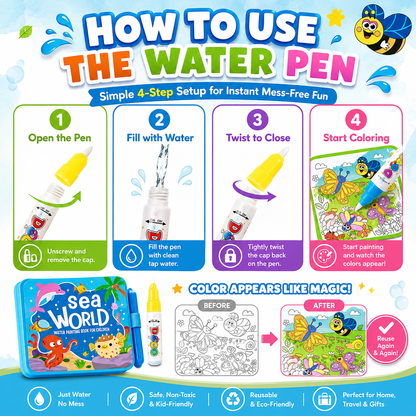 Reusable Water Painting Books for Kids