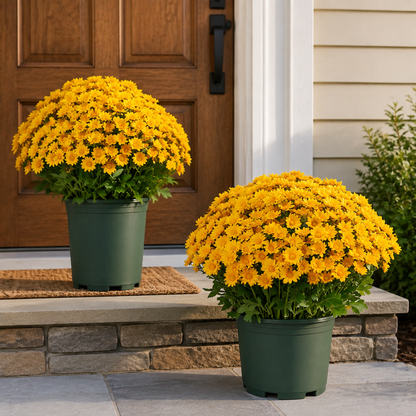 🌼 Artificial Outdoor Sunset Mums Flowers - UV resistant, Waterproof, Windproof