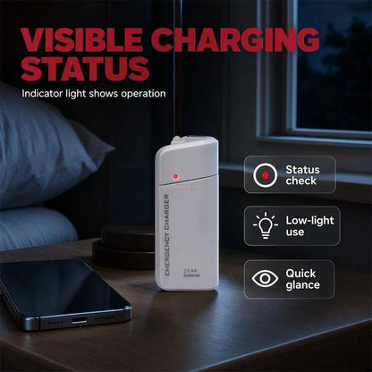 🔥😍Portable Emergency Phone Charger AA Battery Powered Power Bank with LED Flashlight
