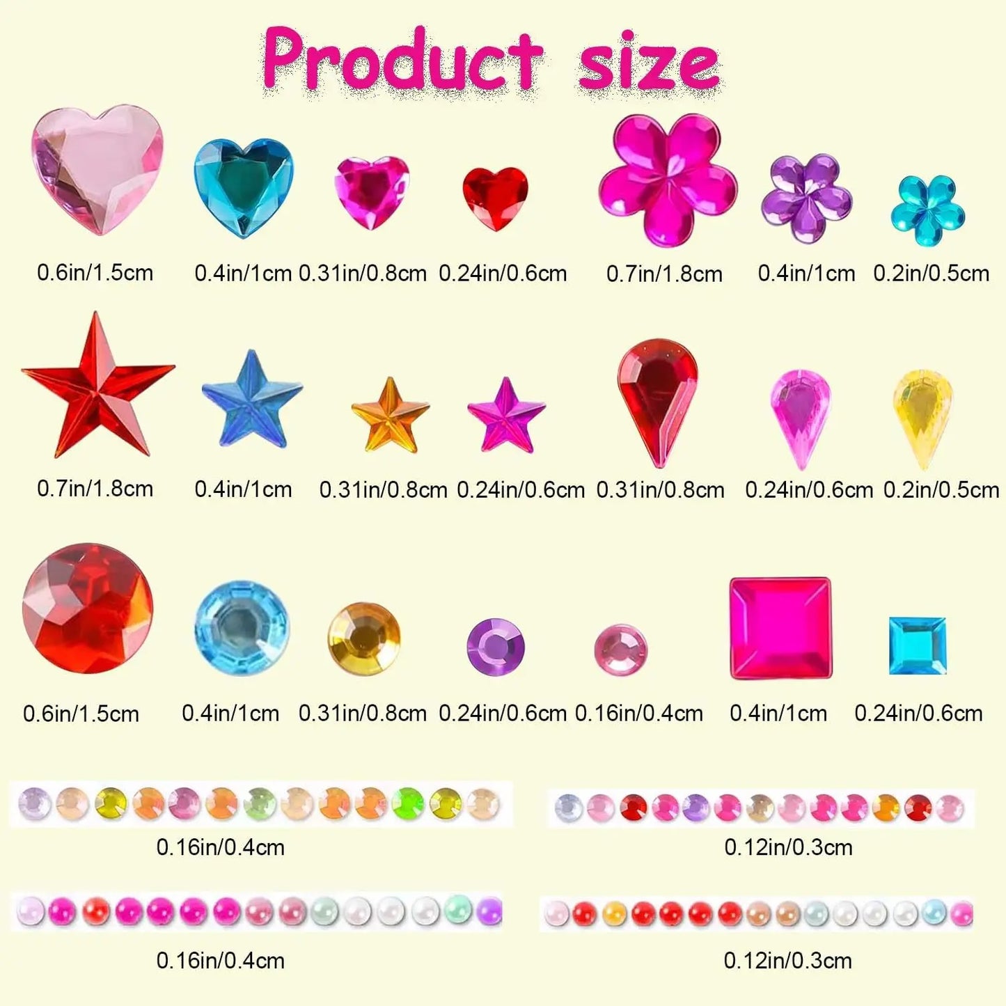 ✨3228 Pcs Gems Stickers Self-Adhesive Rhinestone Jewel DIY