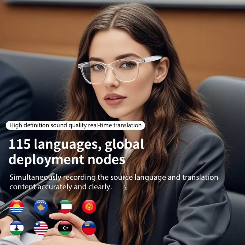 Smart Photochromic Bluetooth Audio Glasses with Anti-Blue Light Lenses
