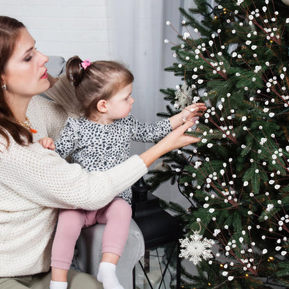 8-Pack Sparkling Crystal Christmas Tree Picks – 11.8" Flexible Beaded Branch Sprays