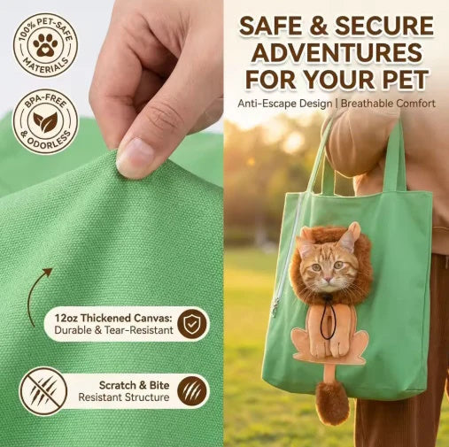 Bee Out Cute Canvas Pet Bag | Cute Bee-Shaped Pet Canvas Shoulder Carrier