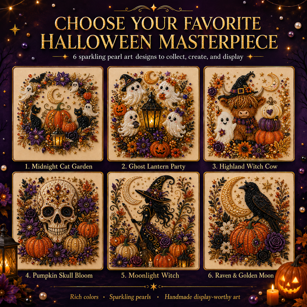 👻✨ Halloween Pearl Art DIY Kit – Turn Tiny Pearls into Spooky-Cute Magic