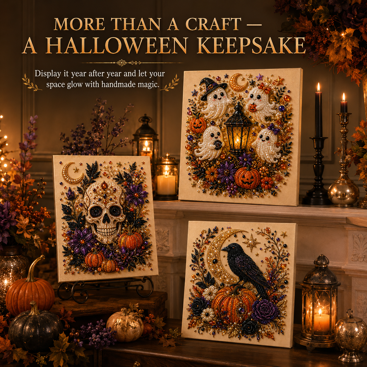 👻✨ Halloween Pearl Art DIY Kit – Turn Tiny Pearls into Spooky-Cute Magic