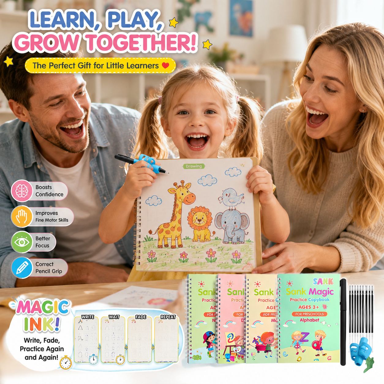 📚MagicBook | Kids Practice Copybook Set