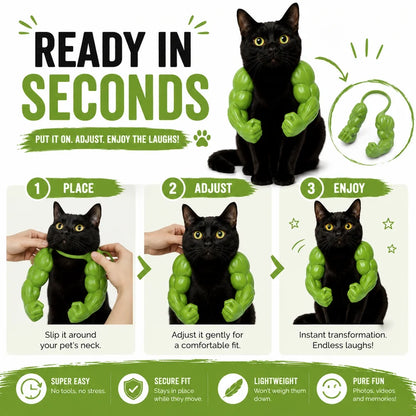 Funny Cat Muscle Arms Costume | Hilarious Pet Photo Prop
